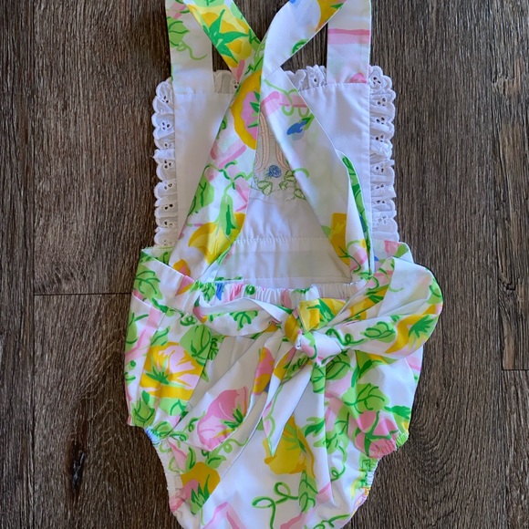 Tbbc size 0/6 Marietta Morning Glory sunsuit with H mono.  Excellent condition - Picture 4 of 7